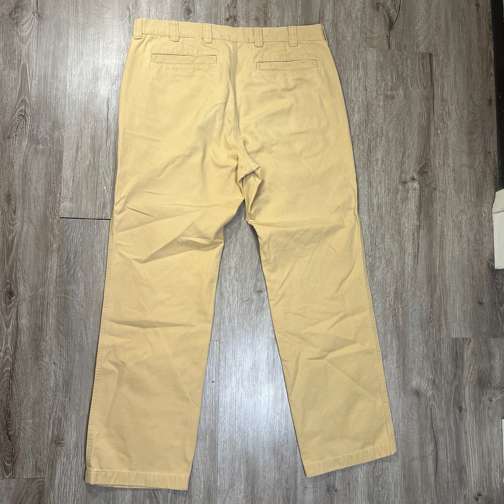LL Bean Men's Chino Pants 100% Cotton 36x32 (Fits 36x31) Tan Straight - Picture 2 of 8